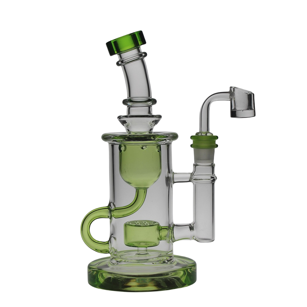 Image of SAML Color Klein Bong Hookahs SOL Dab Rig Glass Recycler Smoking Flower Water Pipe Seed Of Life joint Size 144mm Thick Base PG3003C (FC-Klein)
