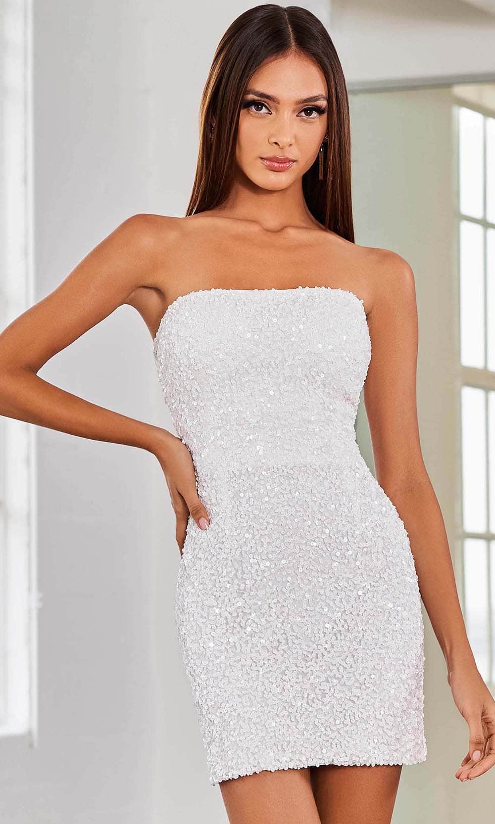 Image of SCALA 60312 - Strapless Cocktail Dress