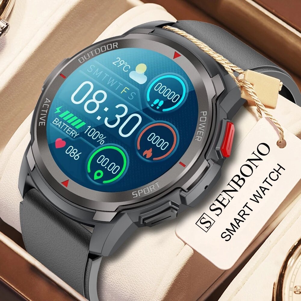 Image of SENBONO MAX10 132 inch 360*360px HD Screen One-touch Connection bluetooth Calling NFC 24h Heart Rate SpO2 Monitor IP68