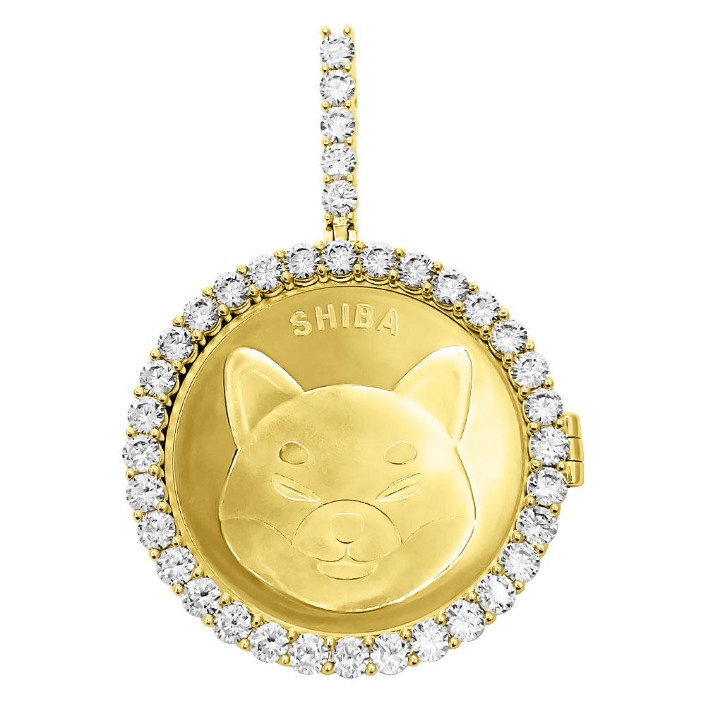 Image of SHIBA Coin Iced Out Frame Pendant ID 40997008801985