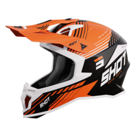 Image of SHOT Lite Fury Black Neon Orange Glossy Offroad Helmet Size L ID 3701030106096