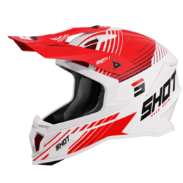 Image of SHOT Lite Fury Blanc Rouge Brillant Casque Cross Taille M