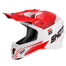 Image of SHOT Lite Fury White Red Glossy Offroad Helmet Talla M