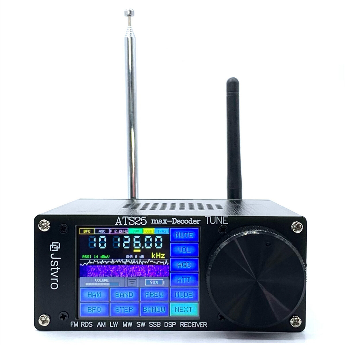 Image of SI4732 ATS-25max-DECODER Radio Receiver 417 Version Adds CW RTty Decoding Function WiFi Function Four Audio Spectrum DS