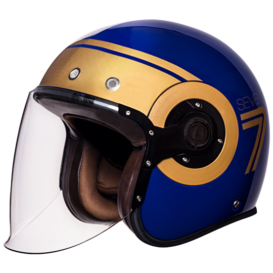 Image of SMK Retro Jet Seven Bleu Casque Jet Taille XL