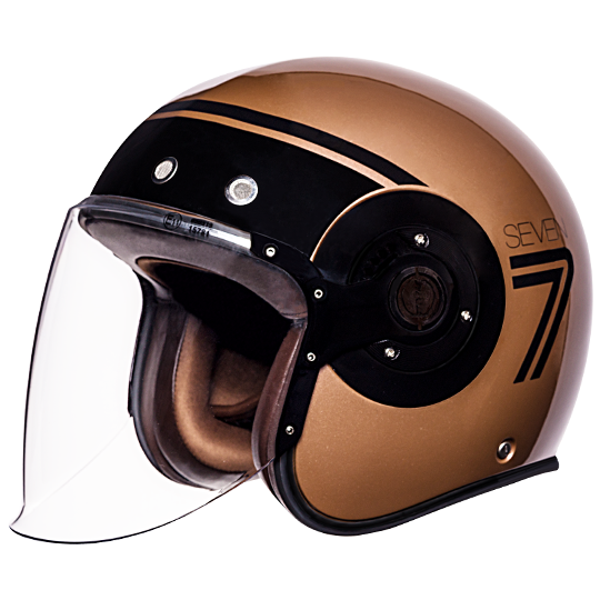 Image of SMK Retro Jet Seven Brown Jet Helmet Size XL EN