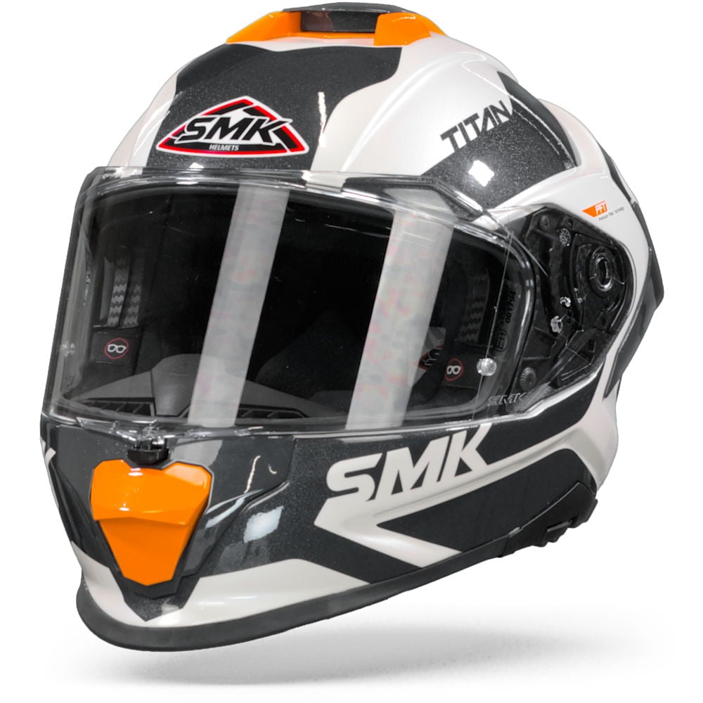 Image of SMK Titan Arok White Full Face Helmet Size S ID 8902613088869