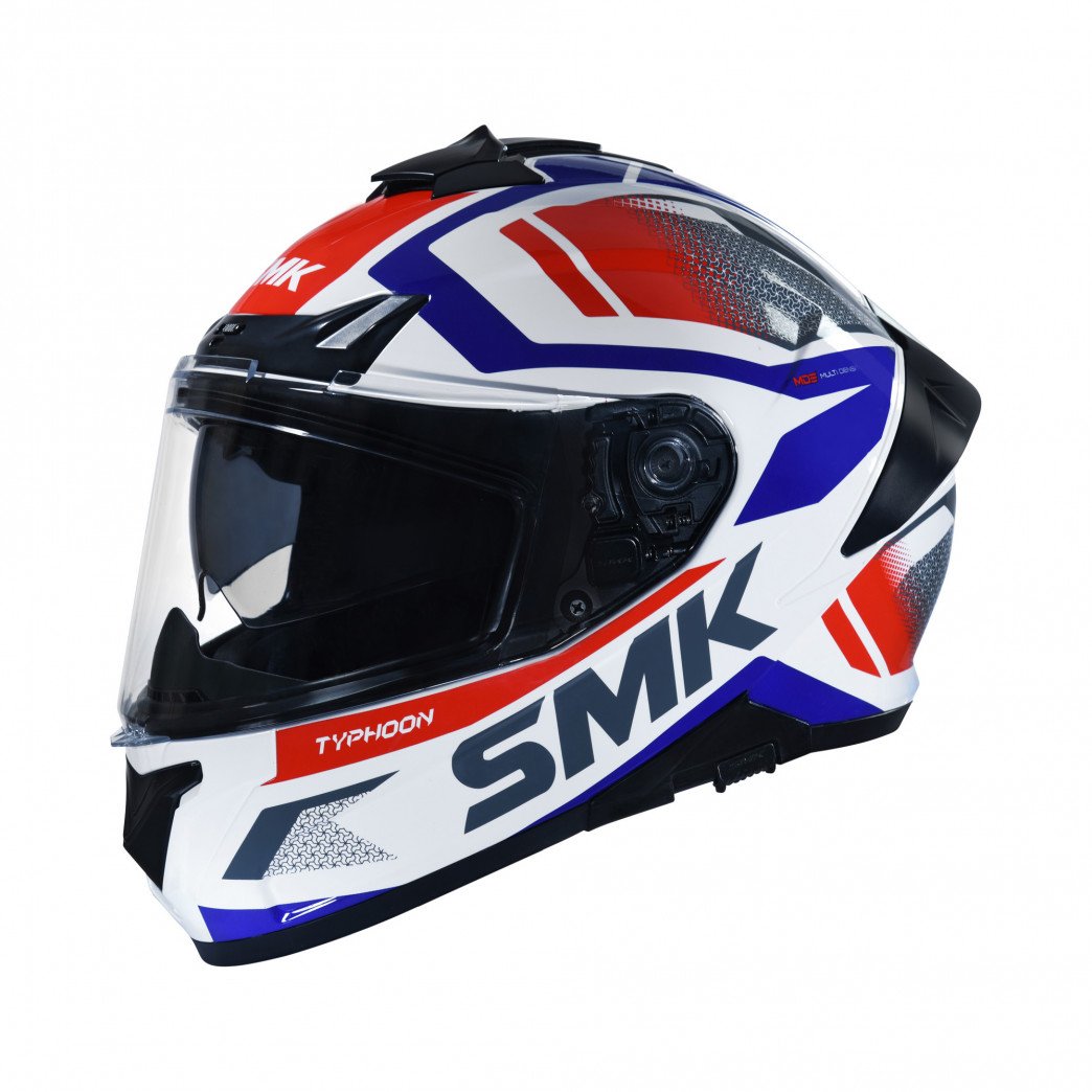 Image of SMK Typhoon Thorn White Red Full Face Helmet Size XL ID 8902613158715