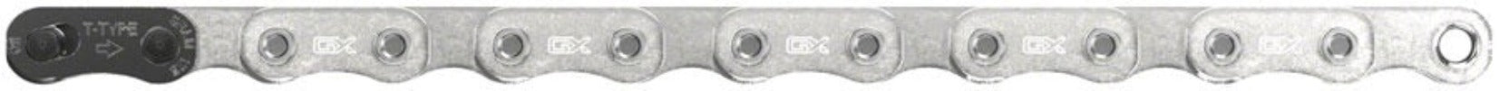 Image of SRAM GX Eagle T-Type Flattop Chain - 12-Speed 126 Links Hollow Pin Includes PowerLock Connector Silver