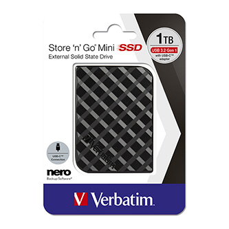 Image of SSD Verbatim 25" USB 32 Gen 1 1000GB GB 1TB Store N Go Mini 53237 USB-A/Micro-B obsahuje adaptér USB-A na USB-C(TM) PL ID 411682
