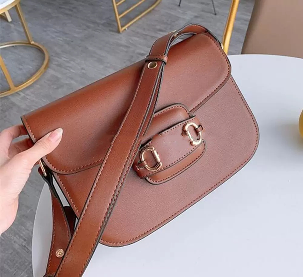 Image of Saddle Bag Evening Bags Retro Saddles Handbags Luxury Designers Insert Buckle Genuine Leather Shoulder Messenger Flap Crossbody Strap Handbag