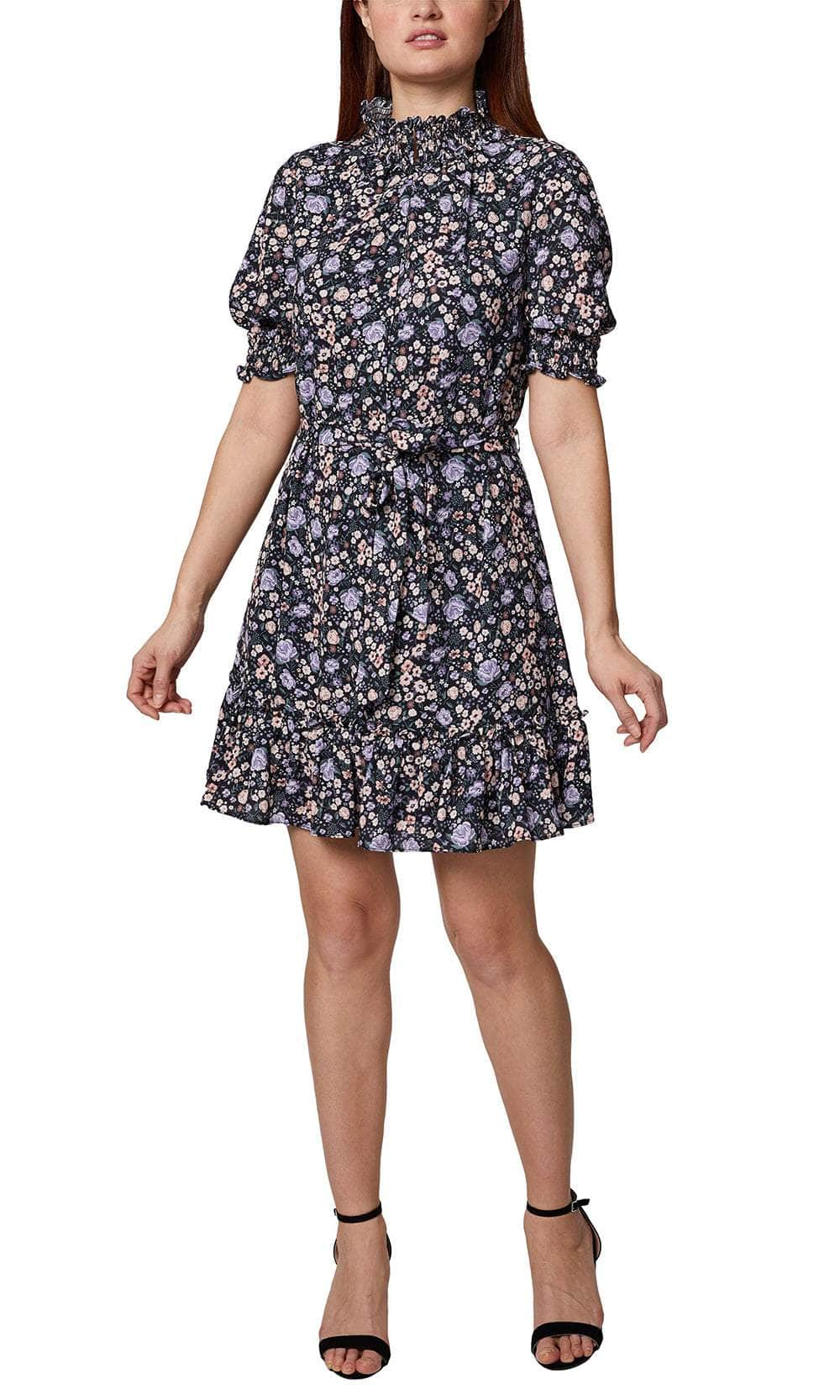 Image of Sage Collective SU05D20 - Puff Sleeve Floral Short Dress