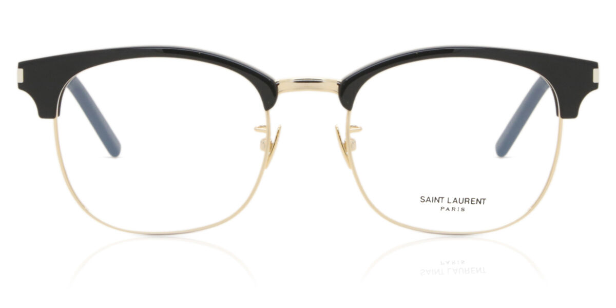 Image of Saint Laurent SL 104/F Asian Fit 002 Óculos de Grau Dourados Masculino PRT
