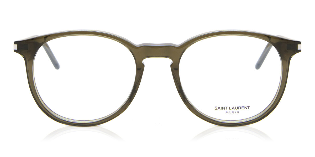 Image of Saint Laurent SL 106 012 50 Zielone Męskie Okulary Korekcyjne PL