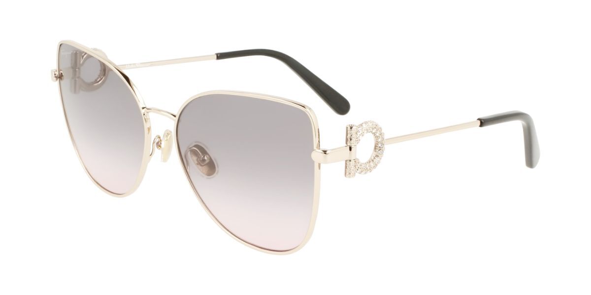 Image of Salvatore Ferragamo SF 296SR 772 Óculos de Sol Feminino Dourados BRLPT