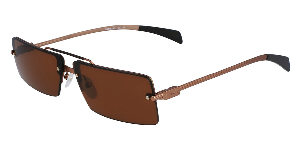 Image of Salvatore Ferragamo SF 306S 762 Óculos de Sol Dourados Masculino BRLPT