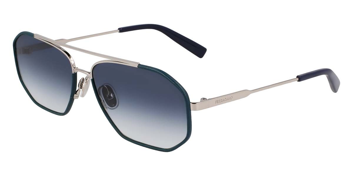 Image of Salvatore Ferragamo SF303SLN 046 60 Lunettes De Soleil Homme Bleues FR