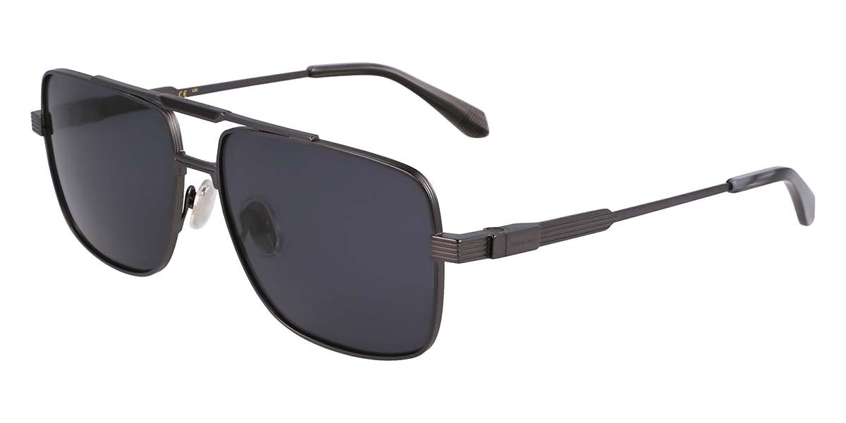 Image of Salvatore Ferragamo SF318S 018 Óculos de Sol Masculino Gunmetal BRLPT