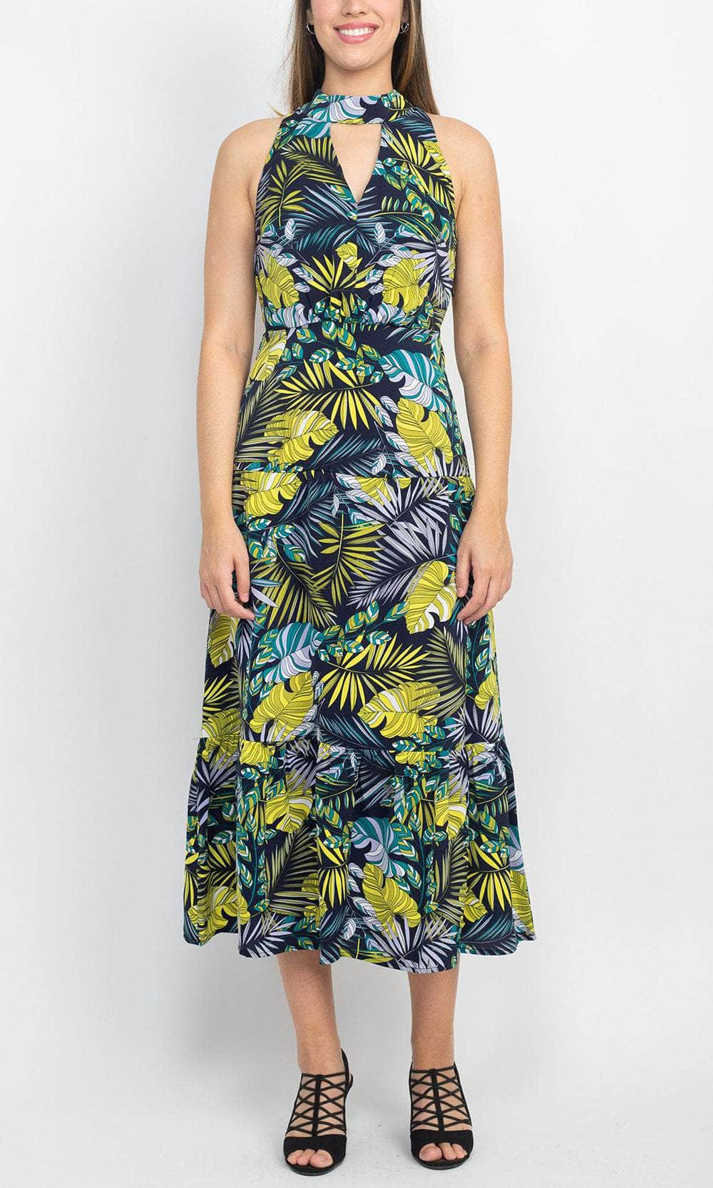 Image of Sam Edelman 09K751 - Keyhole Front Floral Long Dress