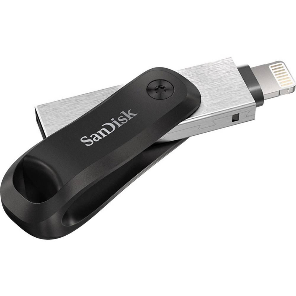 Image of SanDisk iXpandâ¢ Flash Drive Go USB smartphone/tablet extra memory Black Silver 256 GB USB 32 1st Gen (USB 30) Apple