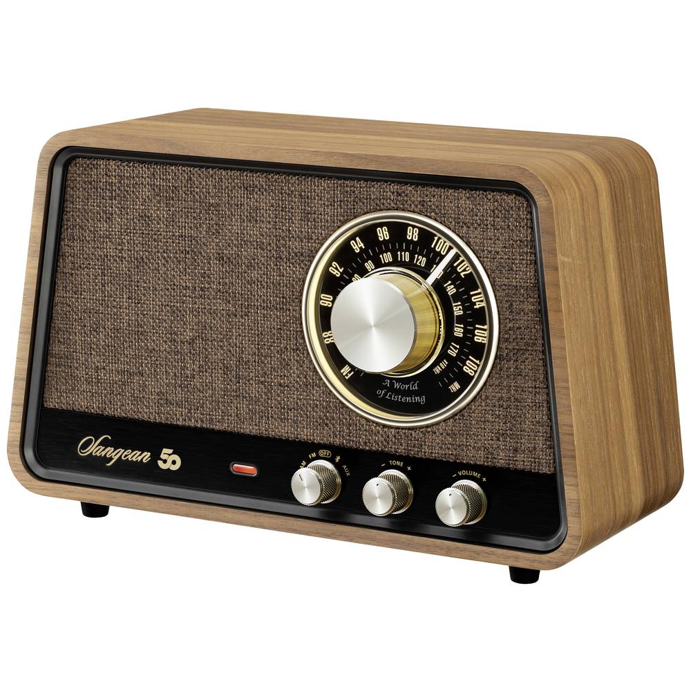 Image of Sangean Premium Wooden Cabinet WR-101 Desk radio AM FM Bluetooth AUX FM Walnut