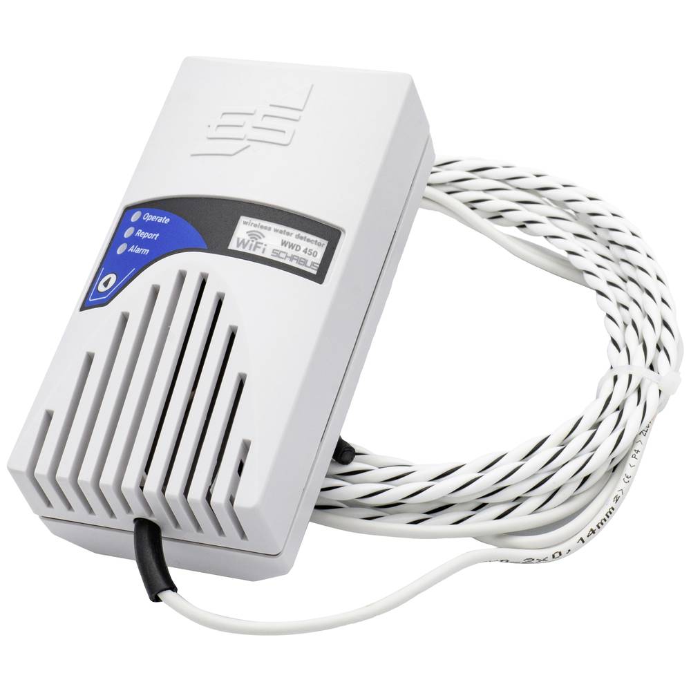 Image of Schabus 500450 Wireless water leak detector app-controlled incl external sensor via mains outlet