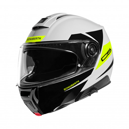 Image of Schuberth C5 Eclipse Blanc Jaune Casque Modulable Taille 2XL