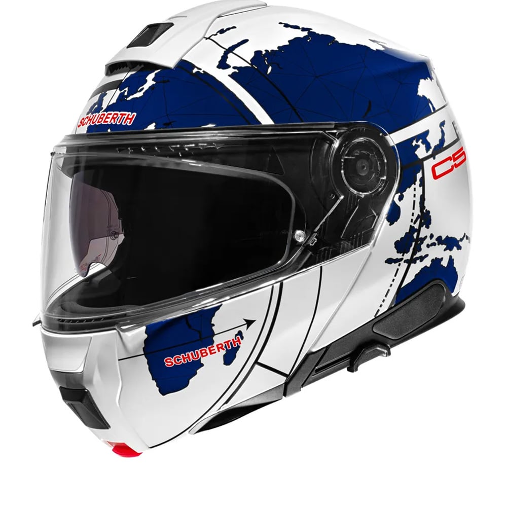 Image of Schuberth C5 Globe White Blue Modular Helmet Talla L