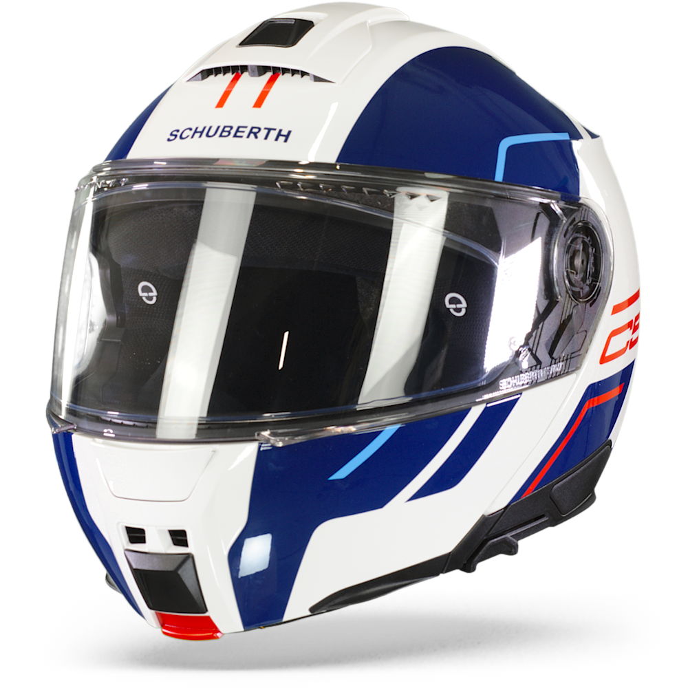 Image of Schuberth C5 Master White Blue Modular Helmet Talla XS