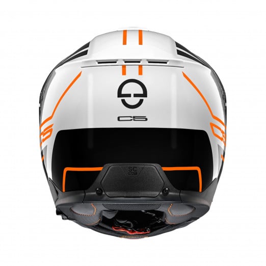 Image of Schuberth C5 Master White Orange Modular Helmet Size XL ID 4017765145262
