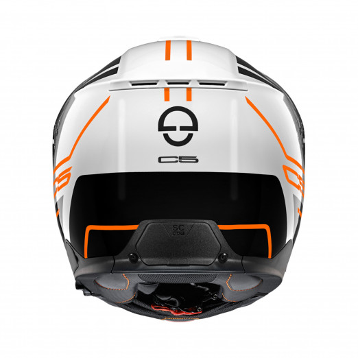 Image of Schuberth C5 Master White Orange Modular Helmet Talla XL