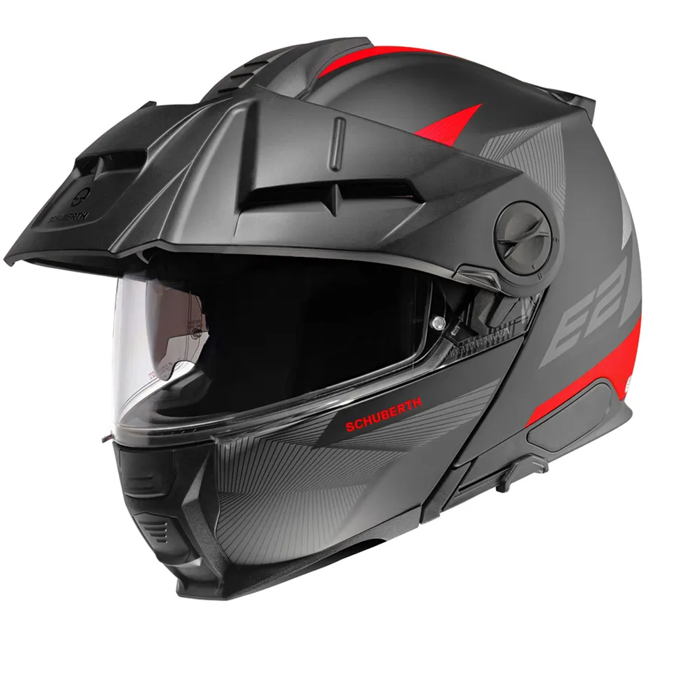 Image of Schuberth E2 Defender Black Red Modular Helmet Talla XS