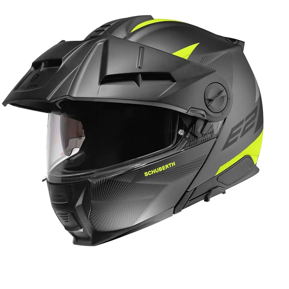 Image of Schuberth E2 Defender Black Yellow Modular Helmet Size S EN