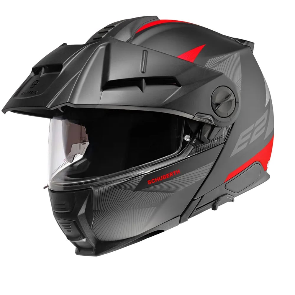 Image of Schuberth E2 Defender Noir Rouge Casque Modulable Taille XS