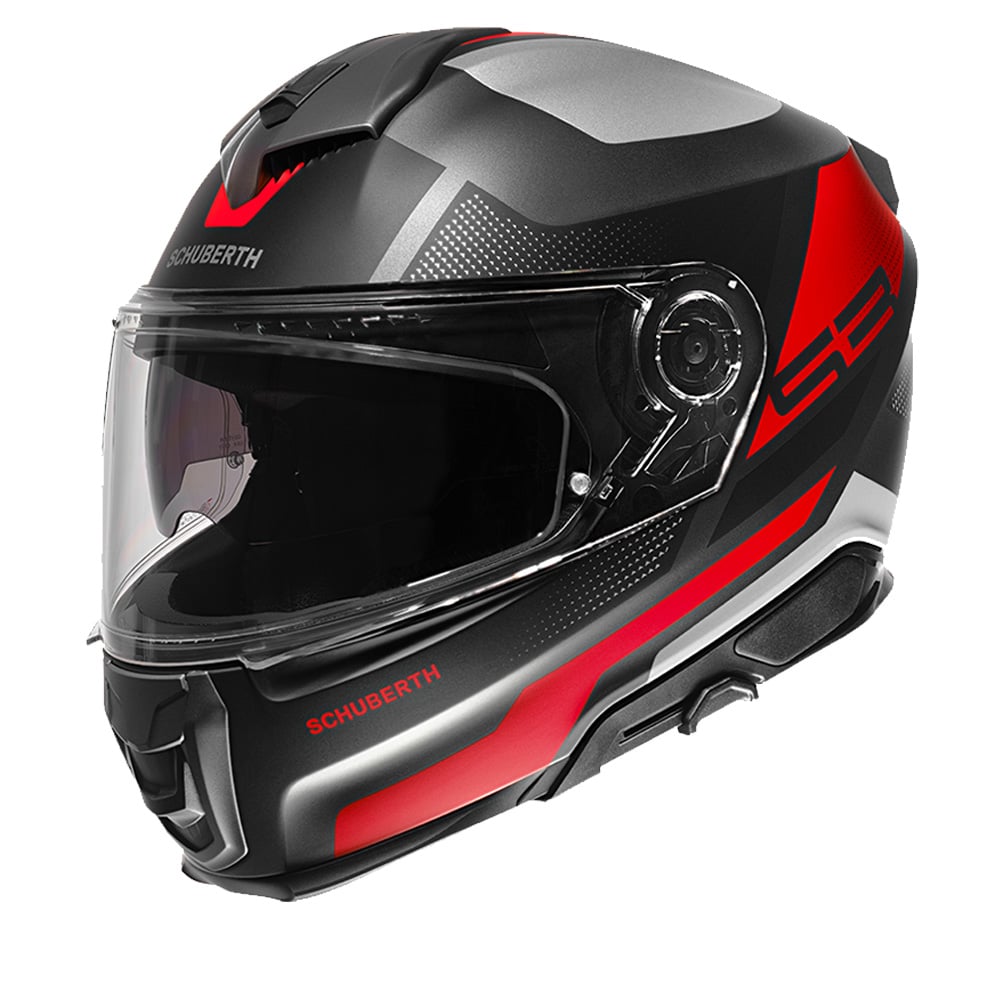 Image of Schuberth S3 Daytona Black Grey Red Full Face Helmet Size S EN