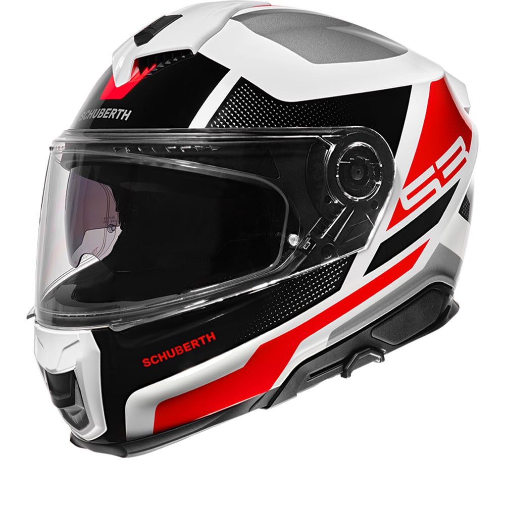 Image of Schuberth S3 Daytona White Grey Red Full Face Helmet Size XL EN