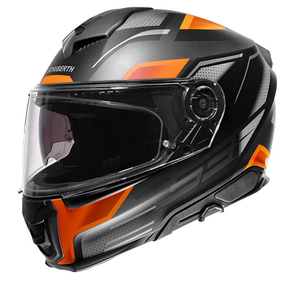 Image of Schuberth S3 Storm Black Orange Full Face Helmet Size M EN