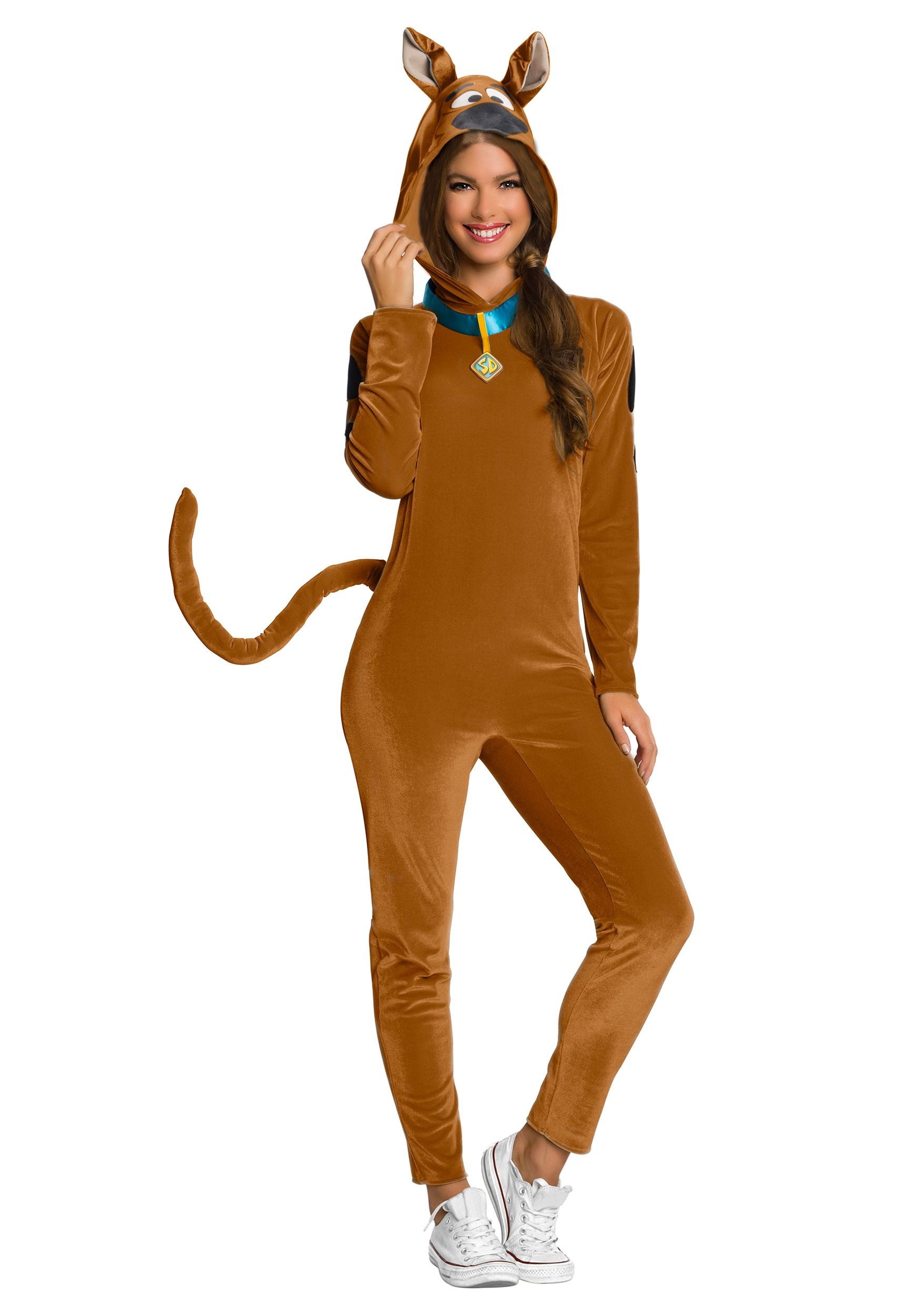 Image of Scooby-Doo Women's Costume Jumpsuit W/ Collar and Tail ID RU700866-M