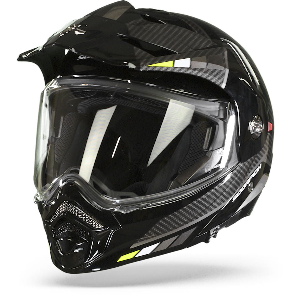 Image of Scorpion ADX-2 Camino Black-Silver-Neon Yellow Adventure Helmet Size XL EN