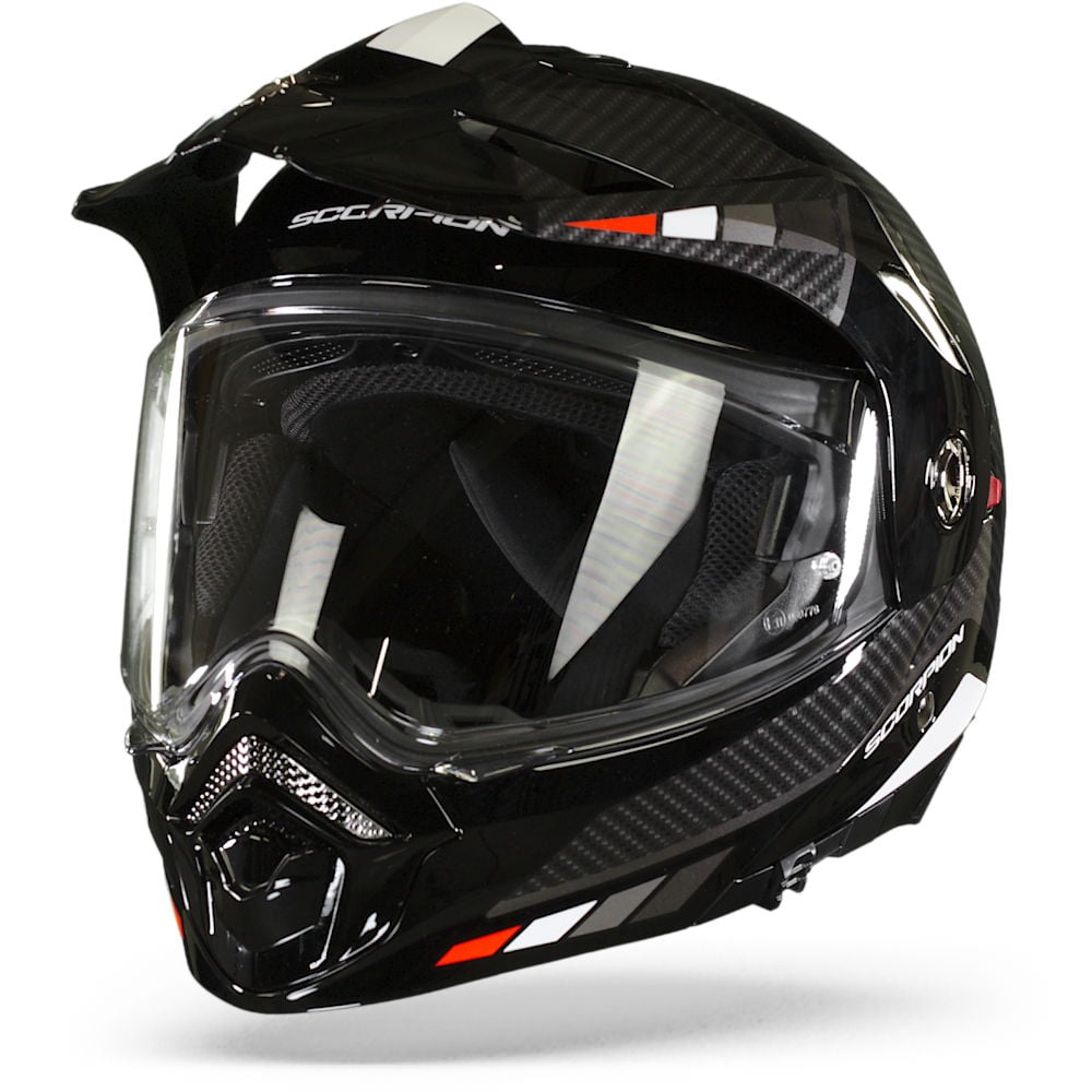 Image of Scorpion ADX-2 Camino Black-Silver-Red Adventure Helmet Size 2XL EN