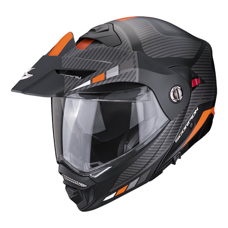 Image of Scorpion ADX-2 Camino Matt Black-Silver-Orange Adventure Helmet Size 2XL ID 3399990098997