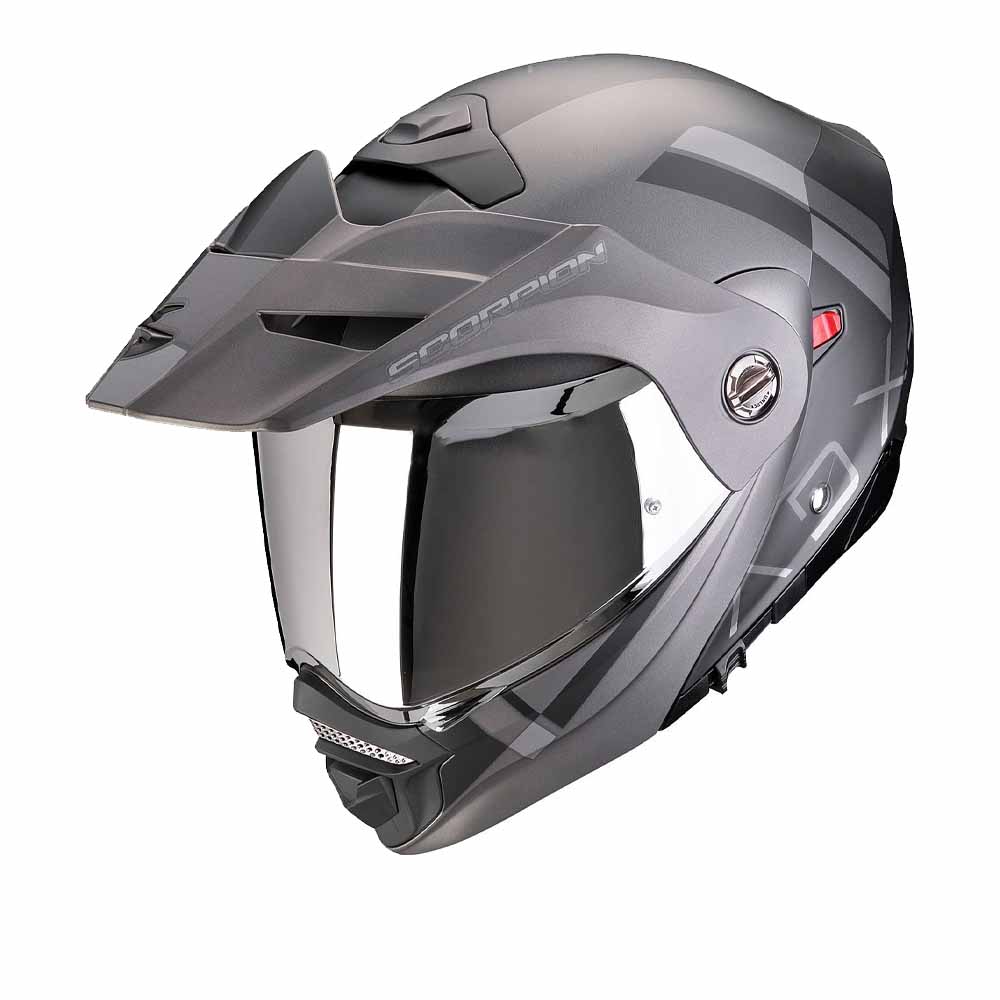 Image of Scorpion ADX-2 Galane Matt Black Silver Adventure Helmet Size L ID 3701629109484
