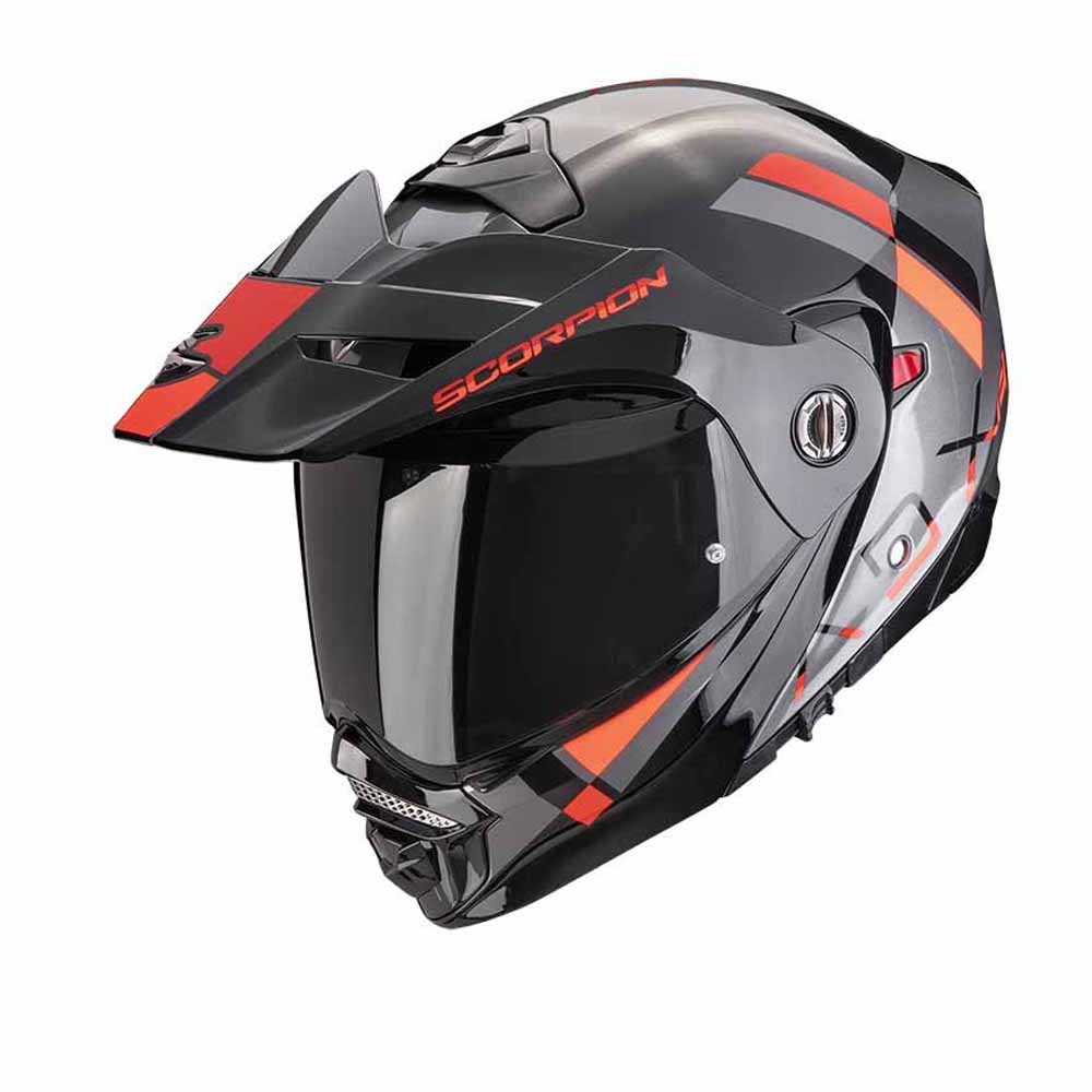 Image of Scorpion ADX-2 Galane Silver Black Red Adventure Helmet Talla 2XL