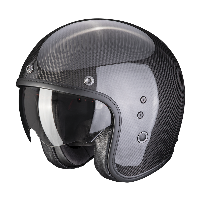 Image of Scorpion Belfast Carbon Evo Solid Black Jet Helmet Talla 2XL