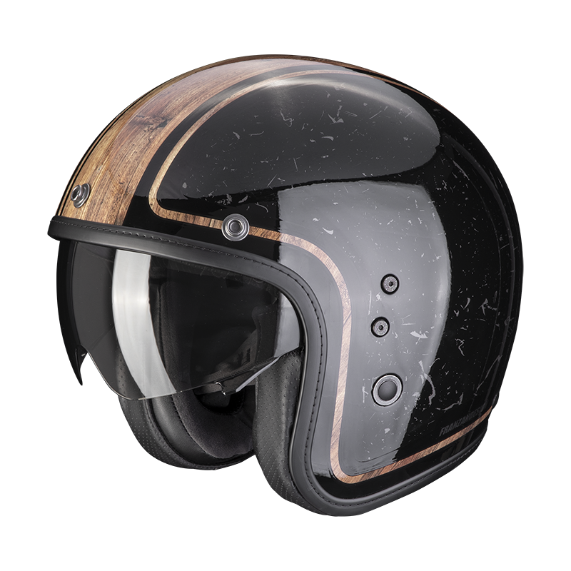 Image of Scorpion Belfast Evo Retrol Black-Brown Jet Helmet Talla S
