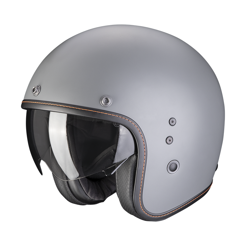 Image of Scorpion Belfast Evo Solid Cement Grey Jet Helmet Talla 2XL