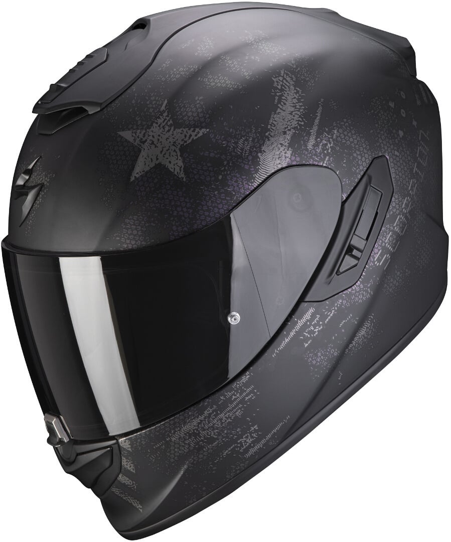 Image of Scorpion EXO-1400 Air Asio Matt Black Silver Full Face Helmet Size 2XL ID 3399990081722