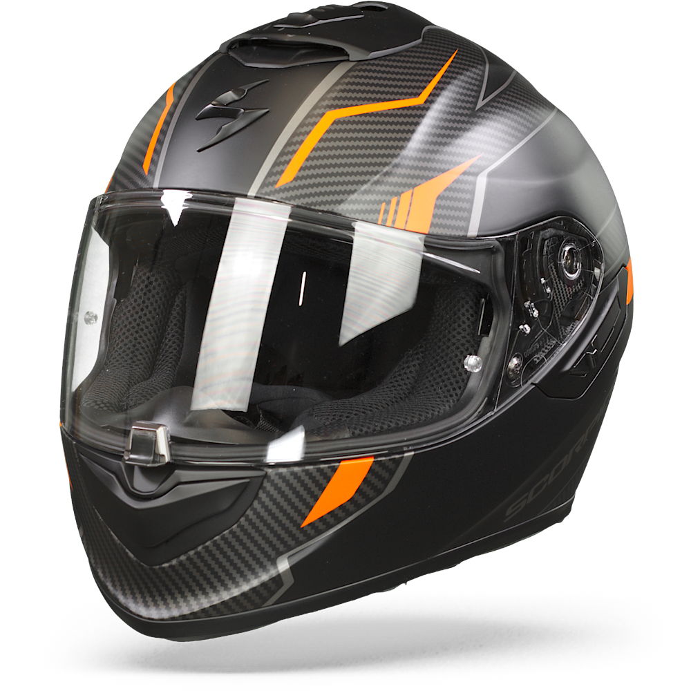 Image of Scorpion EXO-1400 Air Fortuna Matt Black-Orange Full Face Helmet Talla 2XL