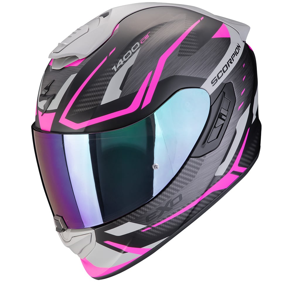 Image of Scorpion EXO-1400 Evo II Air Accord Matt Black Pink Full Face Helmet Size L EN