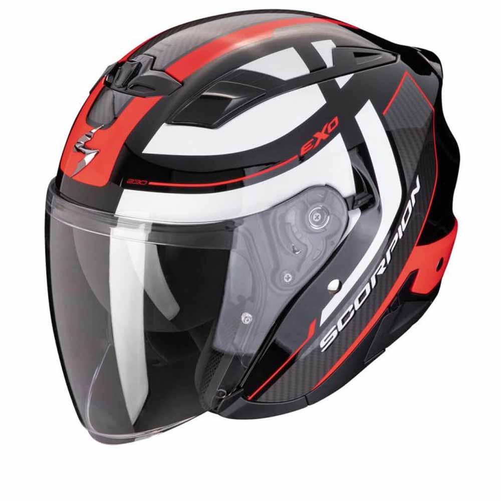 Image of Scorpion EXO-230 Pul Black Red Jet Helmet Size M EN